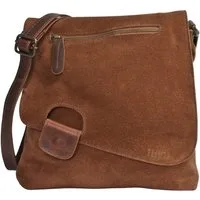 LECONI Umhängetasche Handtasche Ledertasche Damen Schultertasche Echt Wild-Leder LE3027, Überschlag & Reißverschluss – viele Fächer & Farben – 29 × 29 × 6 cm