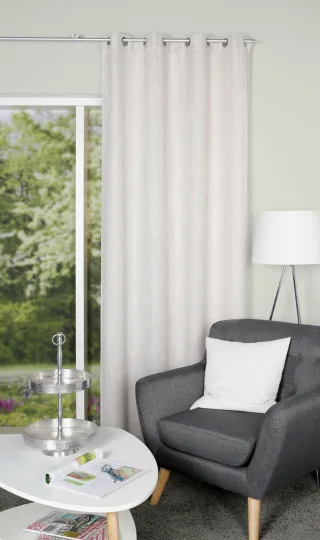 HOME WOHNIDEEN Gardine "LINORA" Ösen 1 Stk. tlg. DEKO, LEINENSTRUKTUR, UNI, ÖSEN