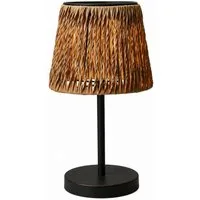 MARELIDA LED Außen-Tischleuchte LED Solarleuchte in Rattan-Optik Korboptik Tischlampe H: 48cm, LED Classic, warmweiß (2100K bis 3000K)