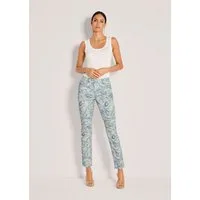 MADELEINE Stoffhose Jerseyhose mit Paisley-Muster Baumwollhose mit Formbund, Gürtelschlaufen, Taschen und Knöchellänge