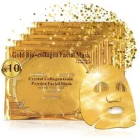 P-Beauty Cosmetic Accessories Gesichtsmaske Gold Collagen Maske Anti-Aging Feuchtigkeitsmaske, 10-tlg.