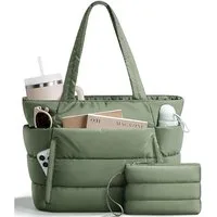 nsihing Umhängetasche Handtasche Damen Shopper Schultertasche Damen Tote Bag, Puffer-Tragetasche für Damen, leichte, bauschige Arbeitshandtasche