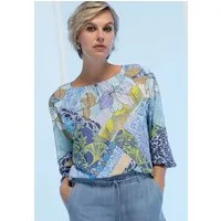 bianca Druckbluse RANA mit angesagtem grafischen Muster-Mix
