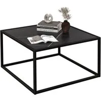 COSTWAY Couchtisch Beistelltisch, Marmor, Metallrahmen, 70 x 70 x 40cm