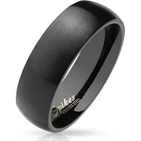 BUNGSA Fingerring 54 (17.2) Bungsa schwarzer RING - Schwarz - Damenring EDELSTAHL matt (Ring, 1-tlg), Damen Herren