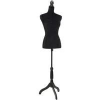 vidaXL Schneiderpuppe Damenbüste Schneiderpuppe Büste Torso Angezogen Mannequin Schwarz
