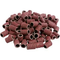 Sina Sandblatt-Nagelfeile Schleifkappen, Körnung 100/120, Schleifhülsen für Nagelfräser, 100-tlg., Durchmesser 6 mm