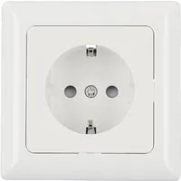 UNITEC Steckdose Unitec Steckdose mit Rahmen ultraweiß, Serie Genua
