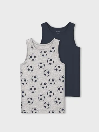 NAME IT - NKMTANK TOP 2P MELANGE FOOTBALL NOOS grey melange - Gr. - 86