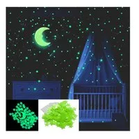Agger Wandsticker 402 Stück Glühende Wandaufkleber,realistische,für Decke und Wände (402 St), DIY-Klebesticker,Sternenhimmel-Dekoration,Leuchtende Stern