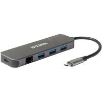 DUB-2334, Dockingstation silber, USB-A, USB-C, RJ-45