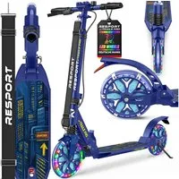 RE:SPORT Cityroller RE:SPORT® Trailz Pro Cityroller Scooter inkl. Tragegurt und Klingel, (Scooter höhenverstellbar & klappbar, Kickscooter Tretroller inkl. Handbremse & Doppelfederung), Cityroller für Kinder & Erwachsene mit LED, Klingel & Tragegurt