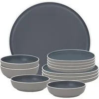BRUNNER Geschirr-Set BRUNNER Camping Geschirrset TRILOGY (12, 16, 36-tlg) DARK AntiSlip (12-tlg)