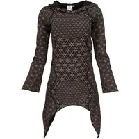 Guru-Shop Midikleid Ethno Pixi Minikleid, bedrucktes Goakleid.. alternative Bekleidung
