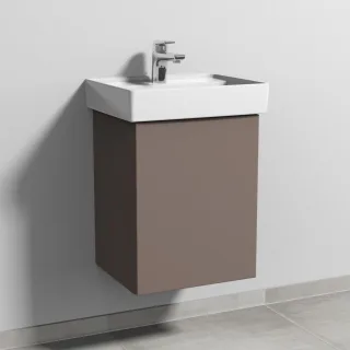 Sanipa 3way Waschtischunterbau zu Villeroy & Boch Collaro Waschtisch mit 1 Tür, Taupe-Matt SP8311T