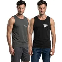 Psycho Urban Tanktop (Spar-Set, 2er Pack) mit Printaufdruck aus Baumwolle
