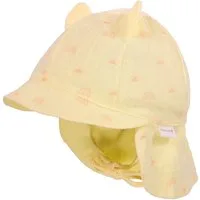 MAXIMO Schirmmütze GOTS BABY-Schildmütze, Öhrchen Musselinstoff, Nackenschutz, Bindeband (1-St) Musselin