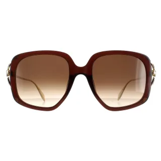 Alexander McQueen Quadratisch Damen Braun Gold Braun Gradient AM0374S