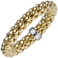 Schmuck Krone Goldring Elastischer Himbeer-Ring, 4mm, 585 Gelbgold stretch, Gold 585