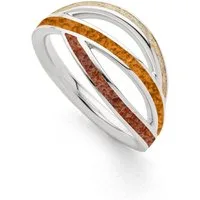 DUR Fingerring DUR Schmuck: Ring "Ocean Stream" mit Strandsand und Bernsteinsand R585