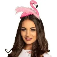 Boland Kostüm Diadem Flamingo Haar-Accessoire mit Federn für Party und Karneval, Beliebt bei Mottopartys & JGA, mit Straußenfeder