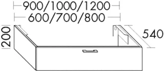 Burgbad Waschbecken-Unterschrank System 30 Preisgruppe 2 Echo 200x600x540 Basaltgrau Matt WYHQ060F2236