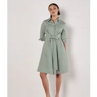 Apricot Minikleid Minikleid aus Baumwolle (Stoffgürtel) mit seitlichen Streifen