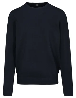 COMMANDER Finest Clothing - Rdh.-Pullover, 1/1 Arm uni dark navy mel. - Gr. - 3XL