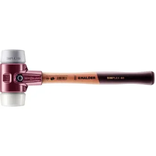 HALDER SIMPLEX - Schonhammer mit Tempergussgehäuse und hochwertigem Holzstiel, TPE-mid/Superplastik - 3037.060