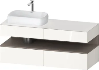 Duravit Qatego Konsolenwaschtischunterbau wandhängend Weiß Hochglanz 1400x550x600 mm - QA47650432200 QA4765043220010
