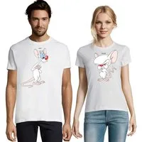 Blondie & Brownie T-Shirt Partner Pärchen Freunde Shirt Pinky Brain BFF Friends Partner T-Shirt Freunde BFF Motiv Baumwolle Regular Fit Herren Damen