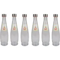 BURI Trinkflasche 6x Glasflasche 1L mit Schraubdeckel Flasche Schraubverschluss Saft Mos
