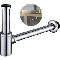 HOMELODY Siphon Waschbecken-Siphon aus Edelstahl Siphon Röhrensiphon für Waschbecken, (Für Waschbecken und Waschbecken), Höhenverstellbares Siphon-Set G1-1-4 Zoll