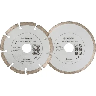 Bosch Diamanttrennscheibe für Fliesen und Baumaterial, 2er-Pack - 2607019484