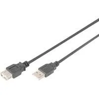 USB 2.0 Verlängerungskabel, USB-A Stecker > USB-A Buchse schwarz, 1,8 Meter