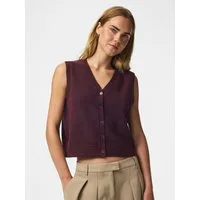 pieces Strickweste PCSALLY SL V-NECK KNIT VEST NOOS BC Materialmix