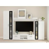 MIRJAN24 Wohnwand Bentley, (4er-Set, TV-Lowboard, Hochvitrine, Wandregal, Vitrine), Praktische Anbauwand mit viel Stauraum
