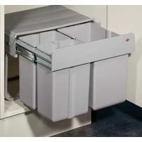 WESCO Einbaumülleimer WESCO® Traditionline Trio-Shorty 345 K/500-3, alugrau, 30 l