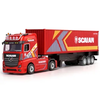 Wltoys 6408 RTR 1/64 2.4G 4WD RC Car Container Tractor Trailer Truck Three Speed Full Proportional Remote Cruise Control