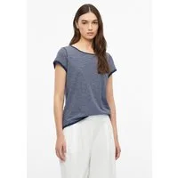 s.Oliver Kurzarmshirt T-Shirt Flammgarn-T-Shirt mit Rollkante