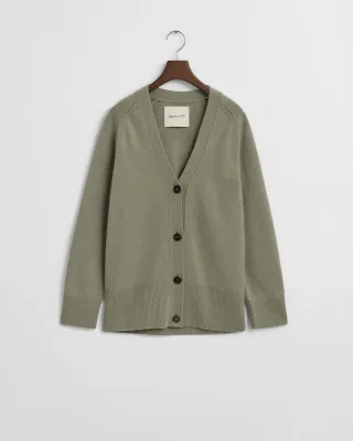 GANT - Strickjacke aus Wolle mit Kaschmiranteil faded sage - Gr. - M