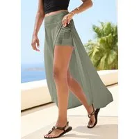 LASCANA Maxirock mit integrierter Shorts und kleiner Tasche langer Strandrock, luftiger Sommerrock mit Shorts, Jerseyrock