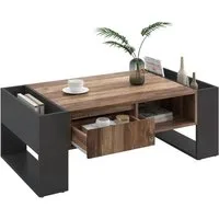 HAUSS SPOLE Couchtisch Couchtisch Holztisch Moderner Sofatisch Kaffeetisch (doppelseitiger Stauraum, Mit Staufächern auf beiden Seiten), mit Eine grifflose Schublade