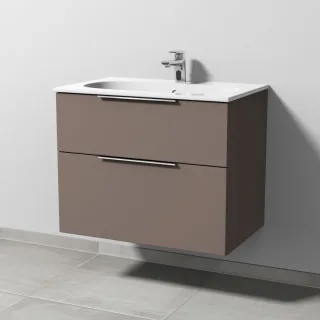 Sanipa 3way Waschtischunterbau zu Geberit Acanto Slim Waschtisch mit 2 Auszügen, Taupe-Matt UP4111T