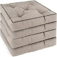 Aspero Sitzauflage 4 Stuhlkissen 45x45 cm Murcia, Gepolsterte Outdoor Auflage mit Steppung