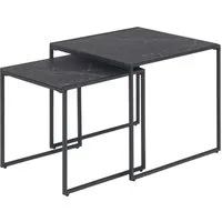 ACTONA GROUP Beistelltisch Infinity (Set, 3 Stück), Satz mit Tischen, Schlittenbeine aus schwarzem Metall, (Set, 2 st)