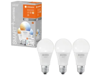 LEDVANCE LED-Lampe SMART+ WiFi Classic, A60, E27, EEK: F, 9 W, 806 lm, 2700...6500 K, Smart, 3 Stück
