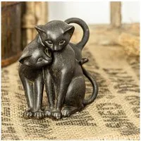 Antikas Wanddekoobjekt Schmusende Katzen - bezaubernde Katzengruppe als Dekoration