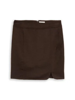 Tom Tailor - Mini-Rock mit Wollanteil java dark brown - Gr. - 36