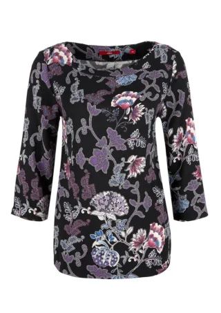 s.Oliver Red Label - Bluse aus Viskose blau/grün/lila - Gr. - 32